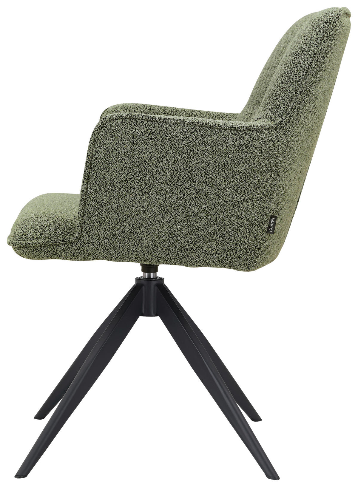 NASLANJAČ, kovina, tekstil zelena, črna  - črna/zelena, Design, kovina/tekstil (60/87/64,5cm) - Novel