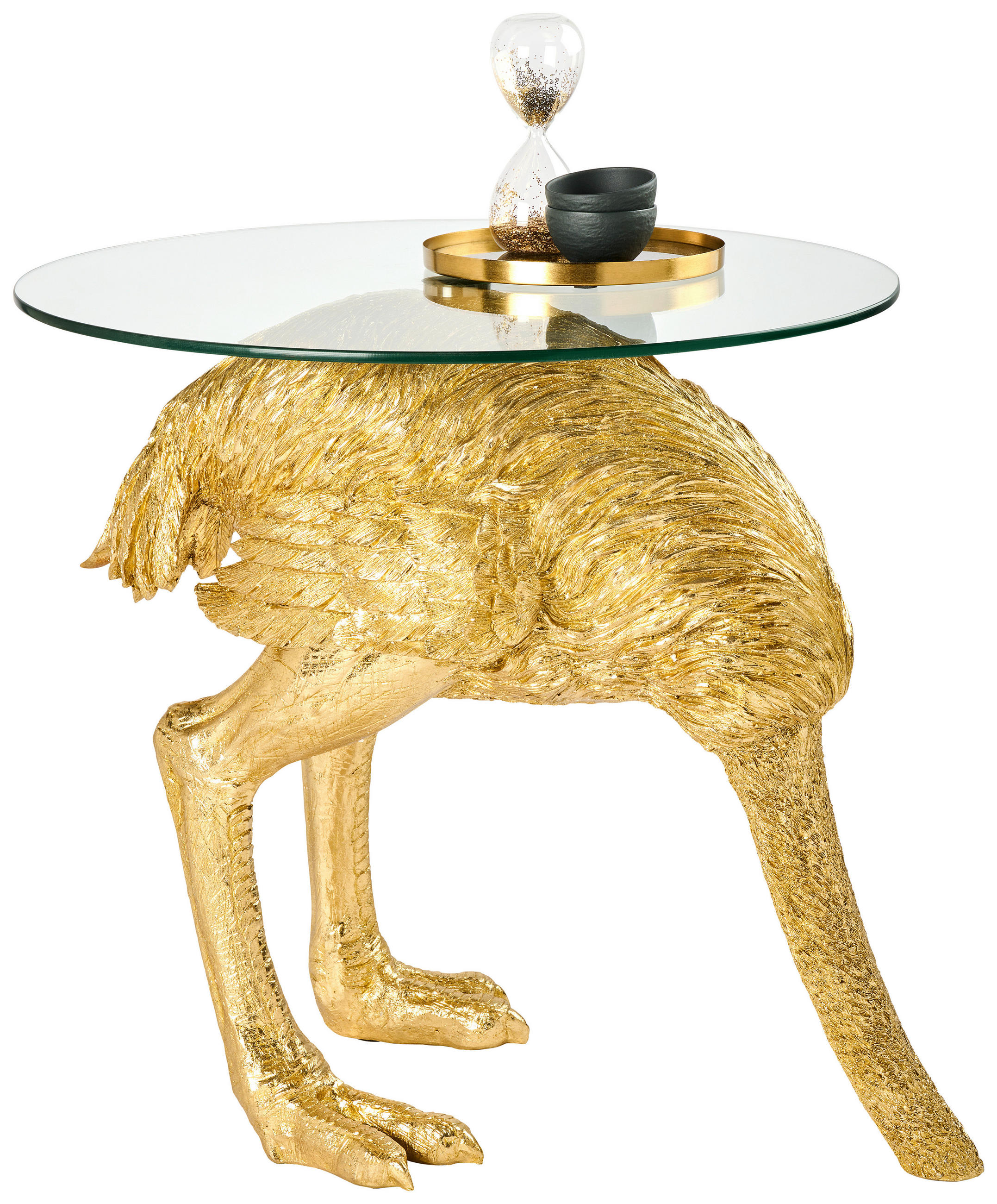 BEISTELLTISCH in Kunststoff, Glas 68,5/60,5/61,5 cm  - Goldfarben, Trend, Glas/Kunststoff (68,5/60,5/61,5cm) - Ambia Home