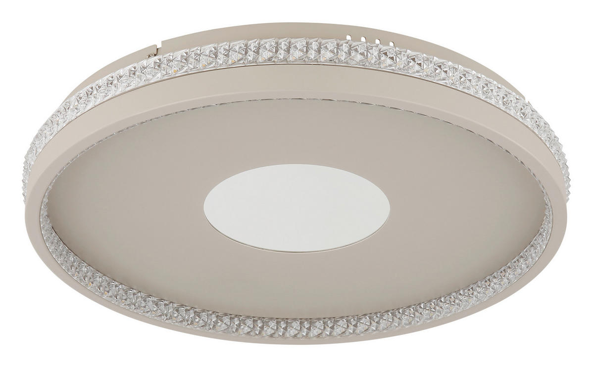 LED-DECKENLEUCHTE SHIRLEY 41/6.5 cm   - Sandfarben/Klar, Design, Kunststoff/Metall (41/6.5cm) - Globo