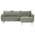 ECKSOFA Olivgrün Flachgewebe  - Buchefarben/Olivgrün, KONVENTIONELL, Holz/Textil (230/144cm) - Carryhome