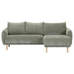 ECKSOFA Olivgrün Flachgewebe  - Buchefarben/Olivgrün, KONVENTIONELL, Holz/Textil (230/144cm) - Carryhome
