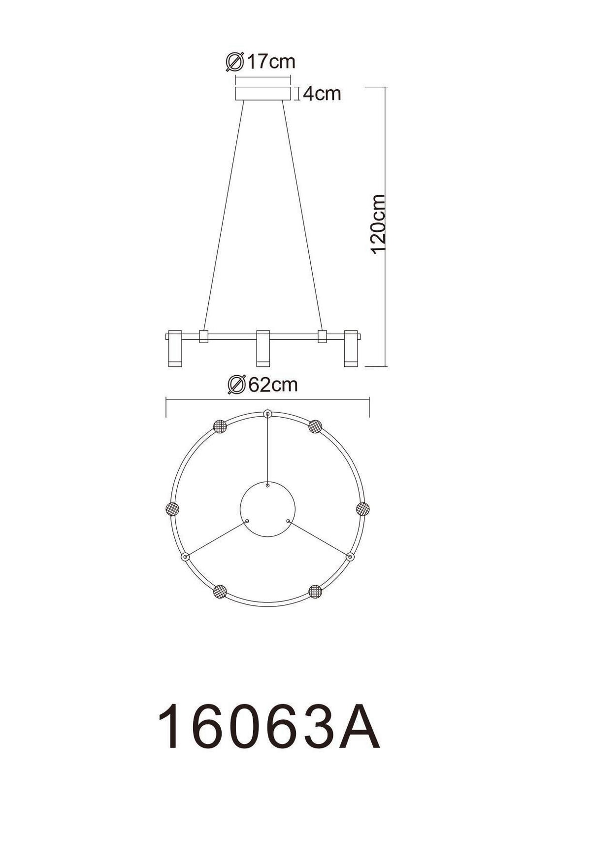 LED-HÄNGELEUCHTE 62/120 cm  - Anthrazit/Schwarz, Design, Kunststoff/Metall (62/120cm) - Globo