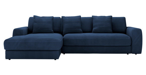 ECKSOFA in Cord Dunkelblau  182/302 cm  - Schwarz/Dunkelblau, MODERN, Kunststoff/Textil (182/302cm) - Carryhome