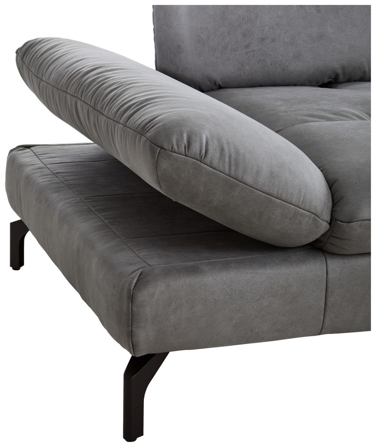 2-SITZER-SOFA in Mikrofaser Grau  - Schwarz/Grau, Konventionell, Textil/Metall (206/90/105cm) - MID.YOU