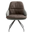 ARMLEHNSTUHL  Beinauswahl, Sitzfläche 360° drehbar, Stoff-/Lederauswahl Velours  Graubraun, Graublau  - Graublau/Graubraun, Design, Textil/Metall (60/86/66cm) - Dieter Knoll