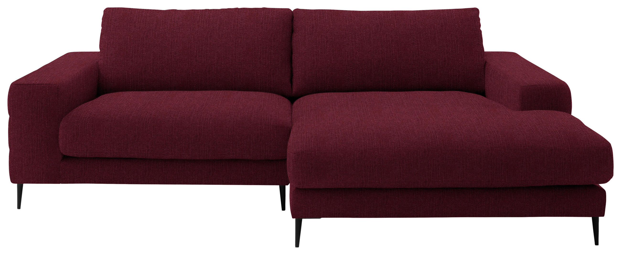 ECKSOFA in Flachgewebe Rot  - Rot/Schwarz, Design, Textil/Metall (253/177cm) - Dieter Knoll