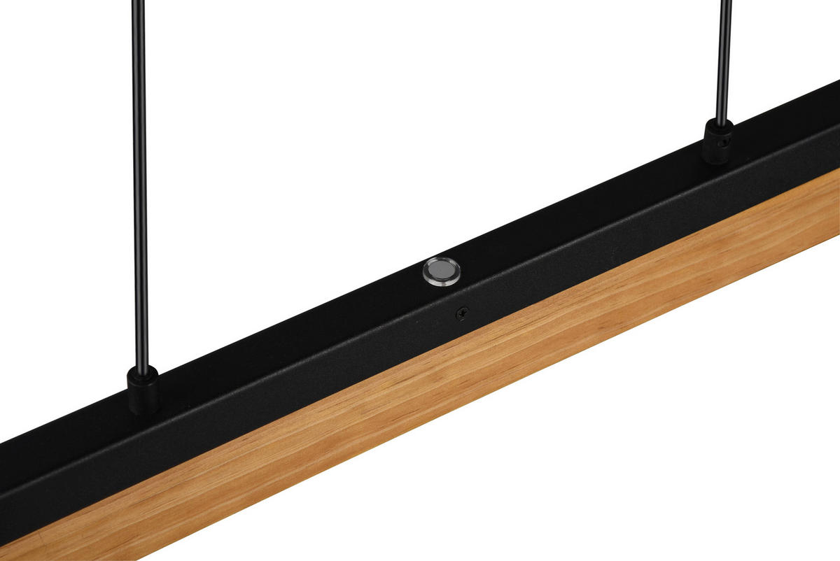 LED-HÄNGELEUCHTE 90/8,5/150 cm    - Schwarz/Braun, Design, Holz/Metall (90/8,5/150cm) - Trio Leuchten