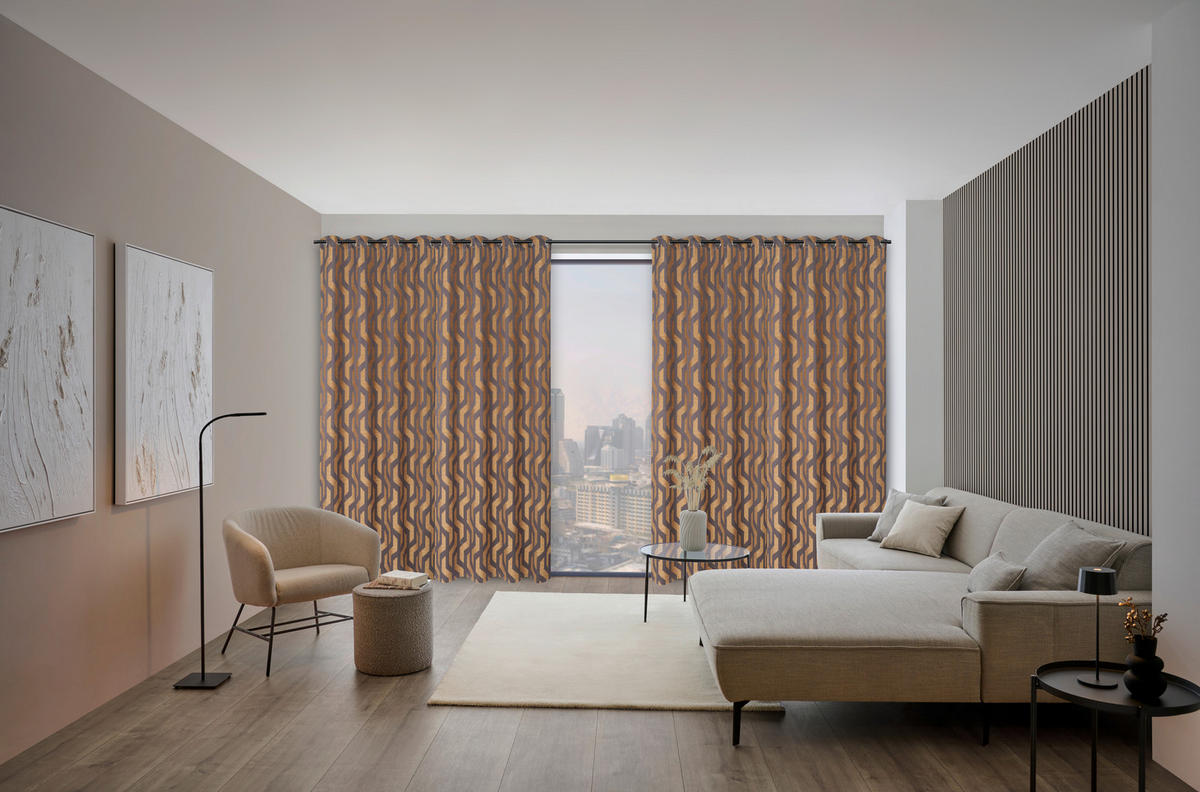 ÖSENVORHANG blickdicht  - Gelb, Design, Textil (140/260cm) - Dieter Knoll