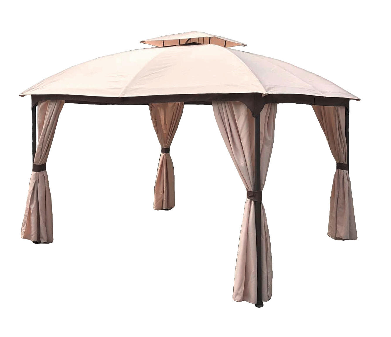 PAVILLON 360/270/300 cm Stahl  - Beige/Silberfarben, Basics, Kunststoff/Metall (360/270/300cm) - Gardenson