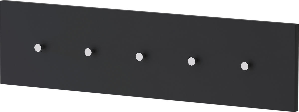 HAKENLEISTE  in Anthrazit  - Anthrazit, Design, Holzwerkstoff/Metall (100/25/5cm) - Moderano