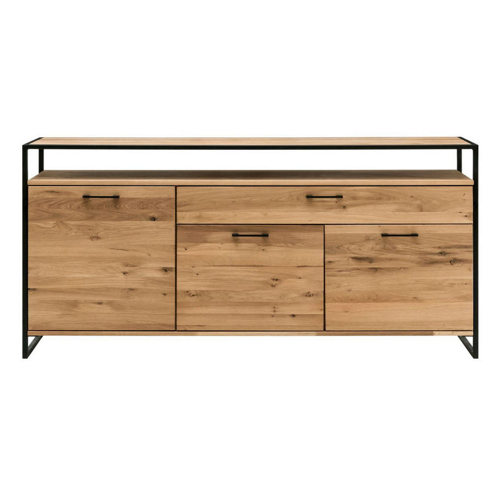 Thumbnail - Linea Natura Sideboard, Holz, Wildeiche, massiv, Hartholz, 3 Fächer, 1 Schubladen, 170x92x44 cm, Typenauswahl, Beimöbel ...
