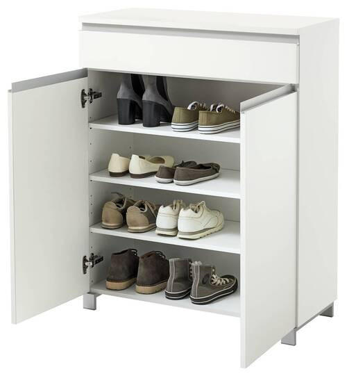 GARDEROBE 5-teilig  in 180/193/40 cm  - Silberfarben/Weiß, Design, Holzwerkstoff/Metall (180/193/40cm)