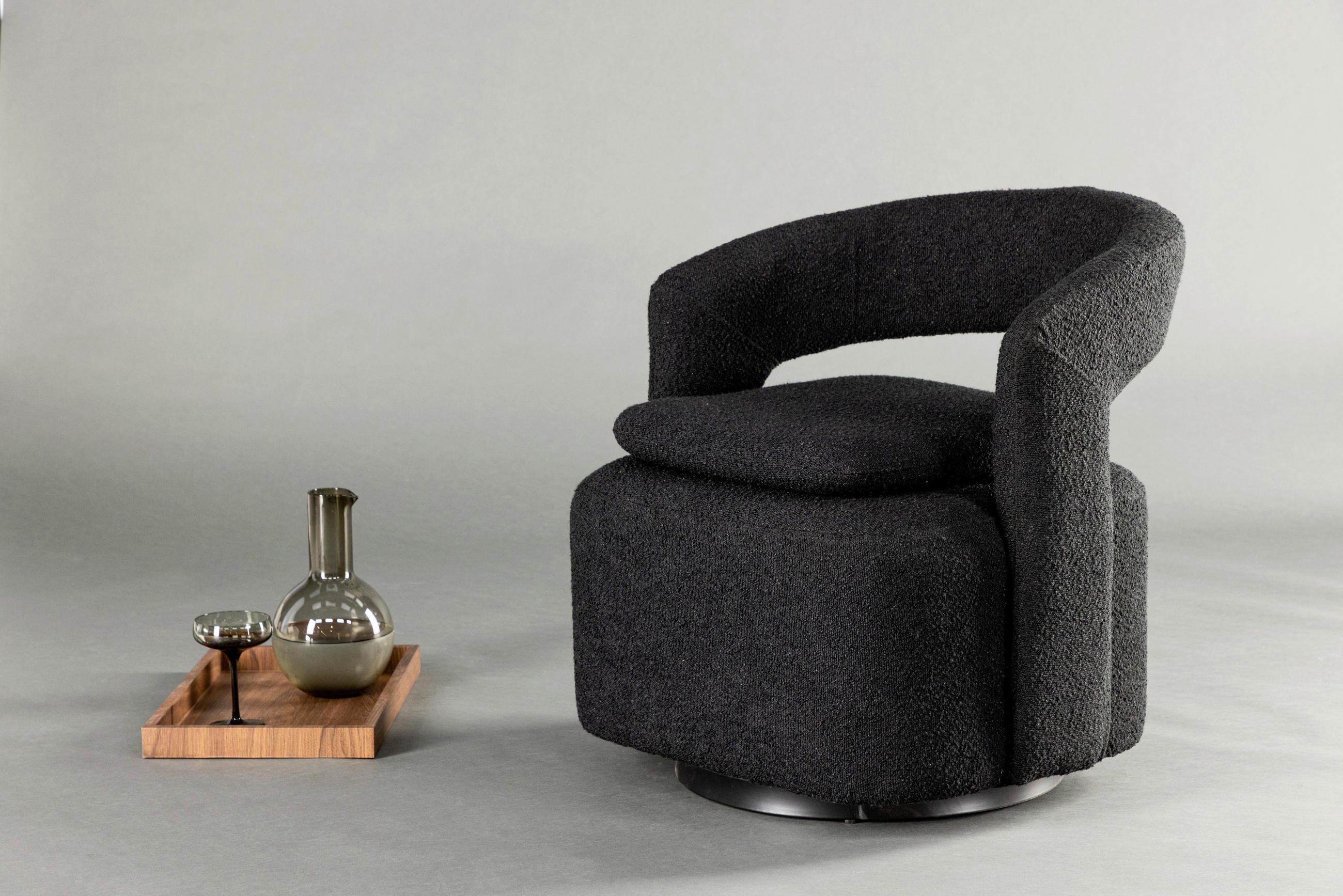FÅTÖLJ i metall, textil svart  - svart, Design, metall/textil (69/75/72cm) - Livetastic