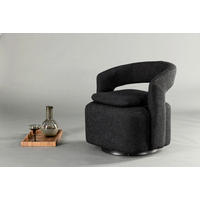 SESSEL in Bouclé Schwarz  - Schwarz, Design, Textil/Metall (69/75/72cm) - Livetastic