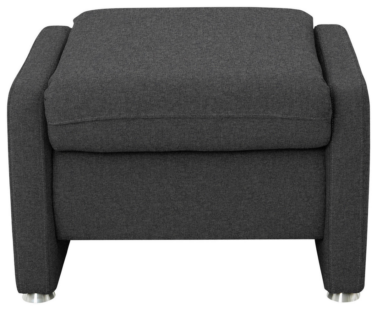 HOCKER Textil Dunkelgrau  - Dunkelgrau/Alufarben, Konventionell, Textil/Metall (67/44/58cm) - Beldomo Comfort