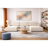 WOHNLANDSCHAFT BRAZIL U in Beige  - Beige/Schwarz, Design, Kunststoff/Textil (200/410/200cm) - MID.YOU