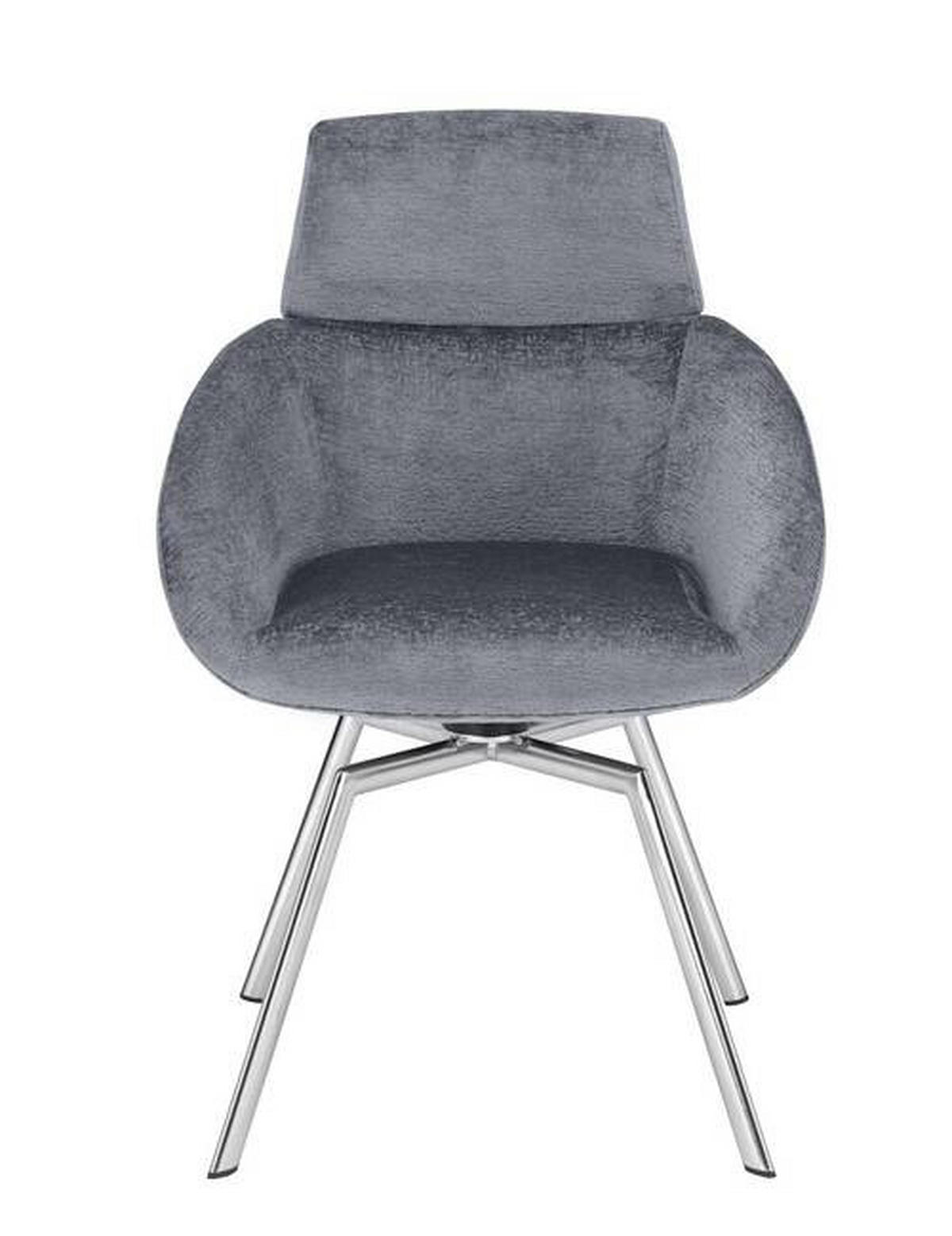 ARMLEHNSTUHL  in Stahl Velours  - Edelstahlfarben/Grau, Design, Textil/Metall (63/84/62cm) - Venjakob