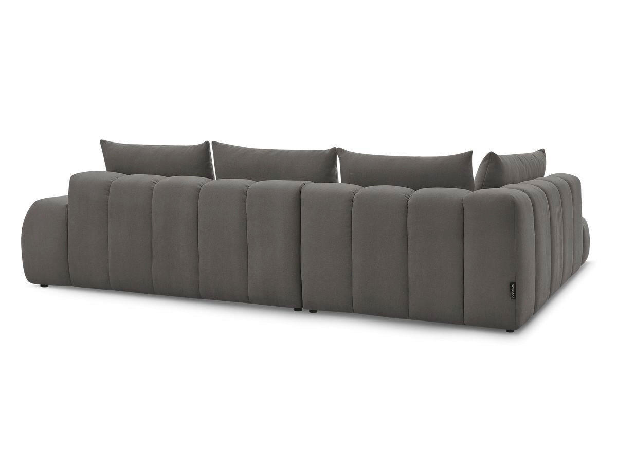 ECKSOFA Ottomane links  EVEREST Dunkelgrau Struktur  - Dunkelgrau/Schwarz, MODERN, Kunststoff/Textil (210/352cm)