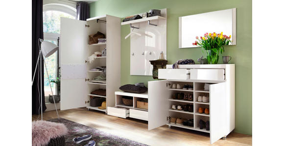 GARDEROBENBANK 90/47/40 cm - Chromfarben/Weiß, Design, Holzwerkstoff/Metall (90/47/40cm) - Xora