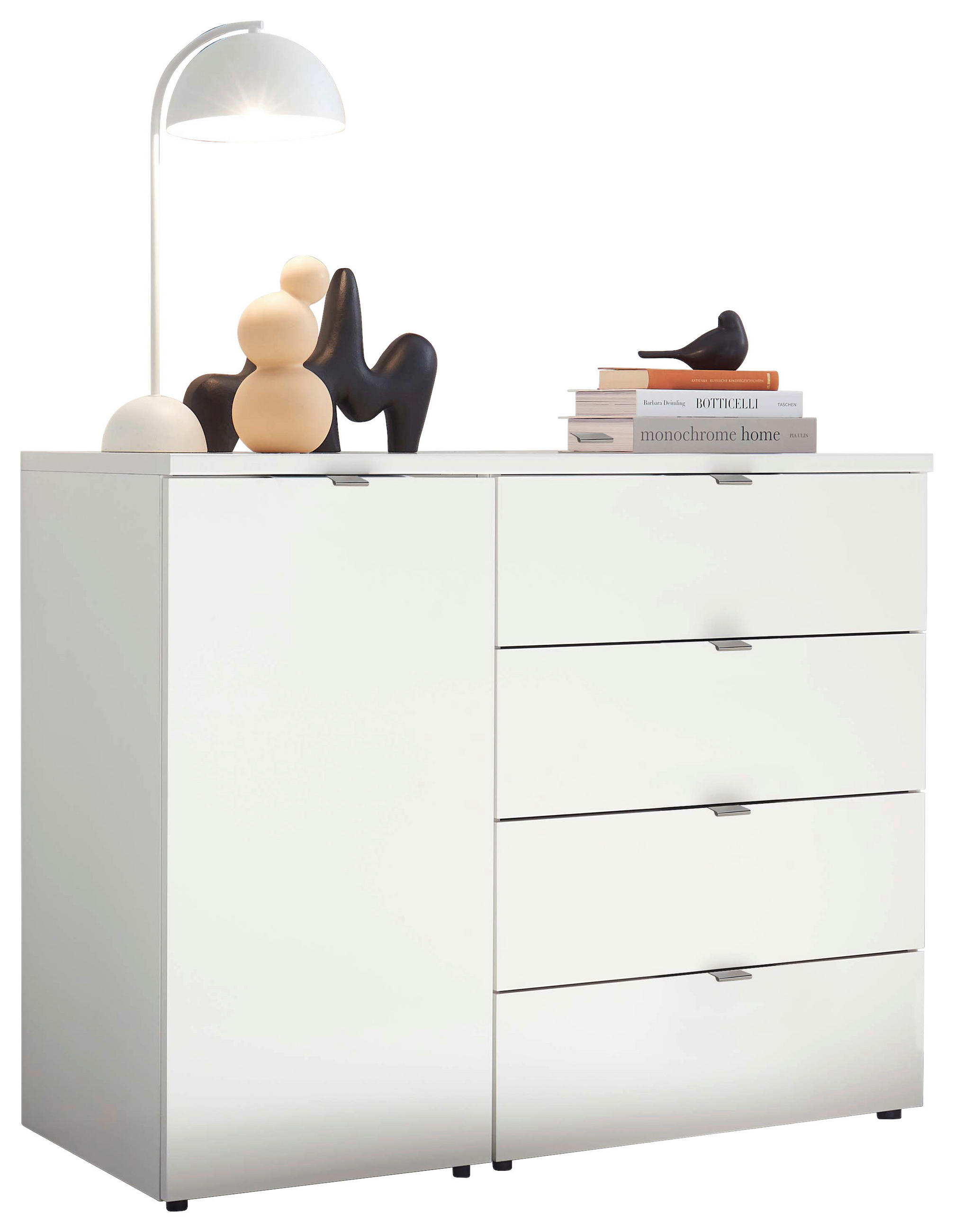 KOMÓD 100/78,4/43 cm  - krómszínű/fekete, Basics, műanyag/faalapú anyag (100/78,4/43cm) - Dieter Knoll