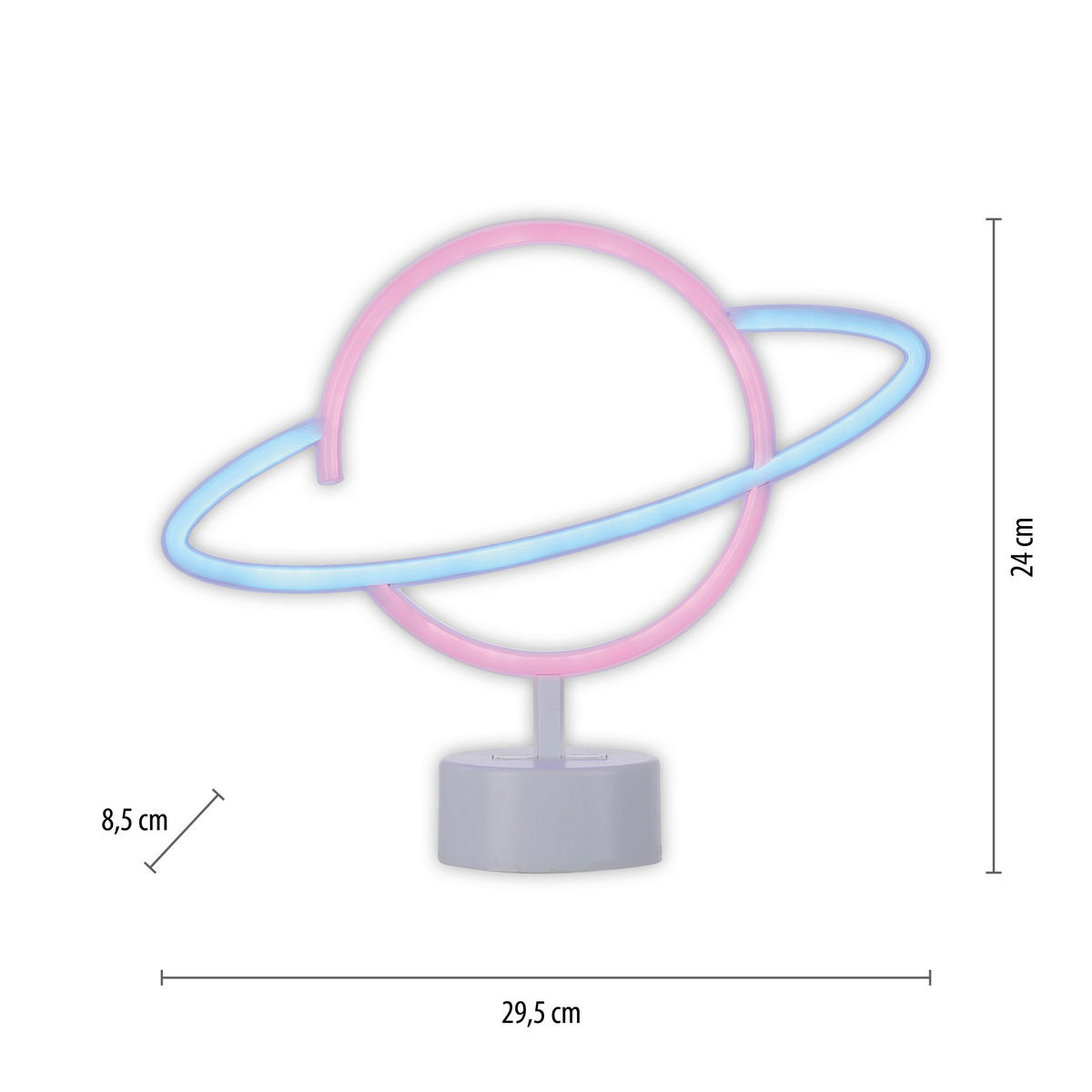 OKRASNA LED-SVETILKA   //// - srebrne barve/pink, Trend, umetna masa (30/8,5/24cm)