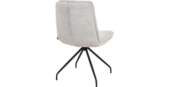 STUHL - Hellgrau/Schwarz, Design, Textil/Metall (49/90/68cm) - Johann Jakob