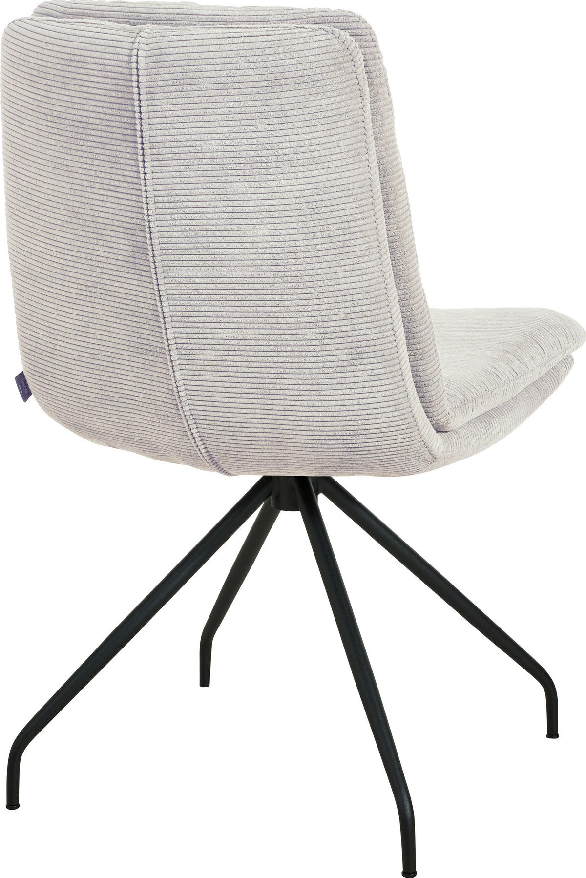 STUHL  in Cord  - Hellgrau/Schwarz, Design, Textil/Metall (49/90/68cm) - Johann Jakob