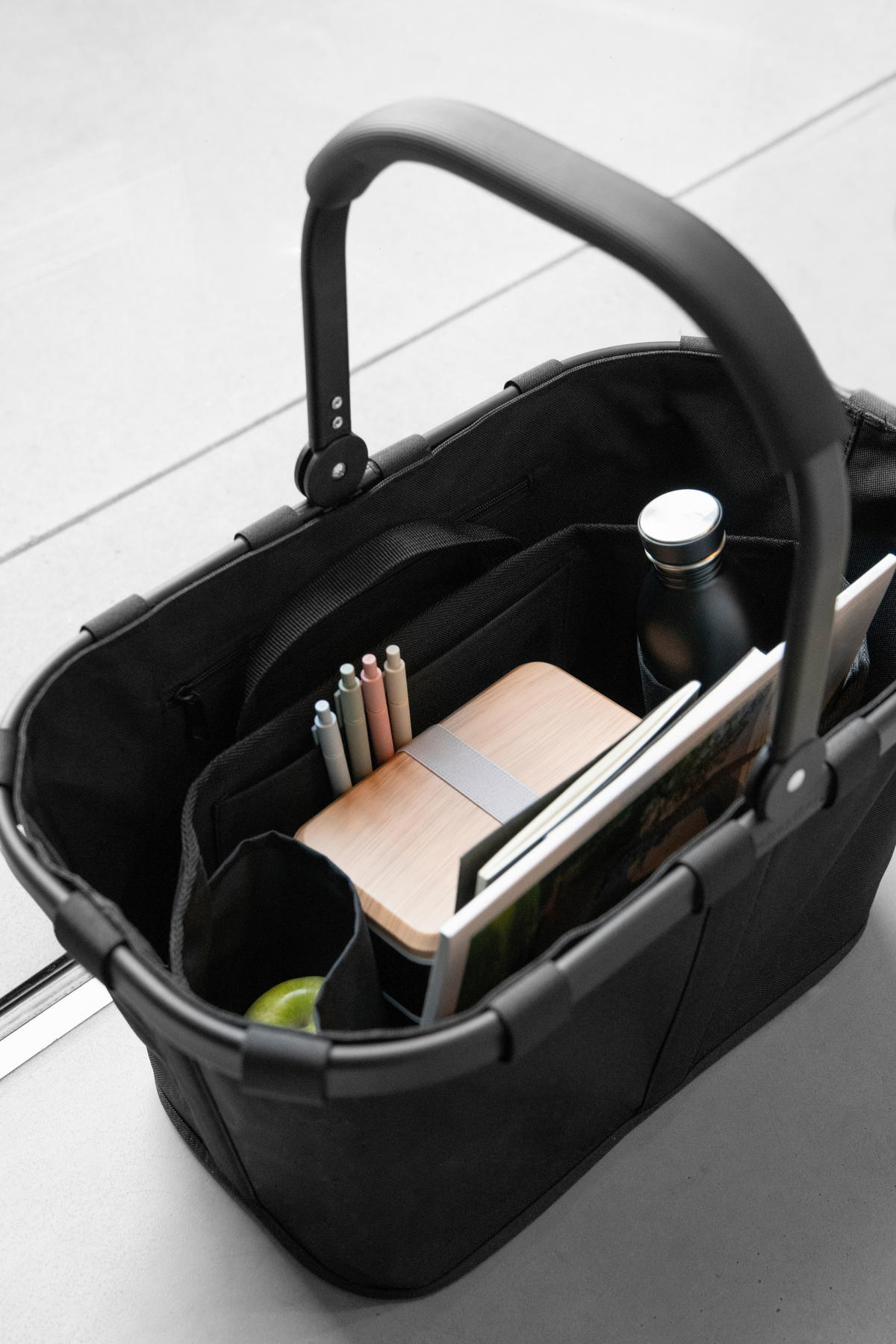 BEVÁSÁRLÓKOSÁR  - fekete, Basics, textil (36/16/18cm) - Reisenthel