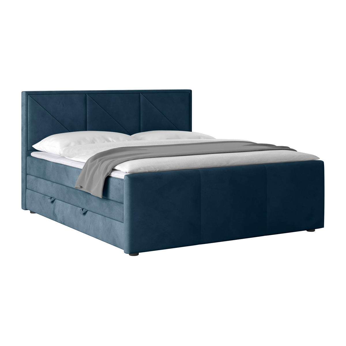 BOXSPRINGBETT 180/200 cm  in Blau  - Blau, Modern, Holz/Kunststoff (180/200cm) - MID.YOU