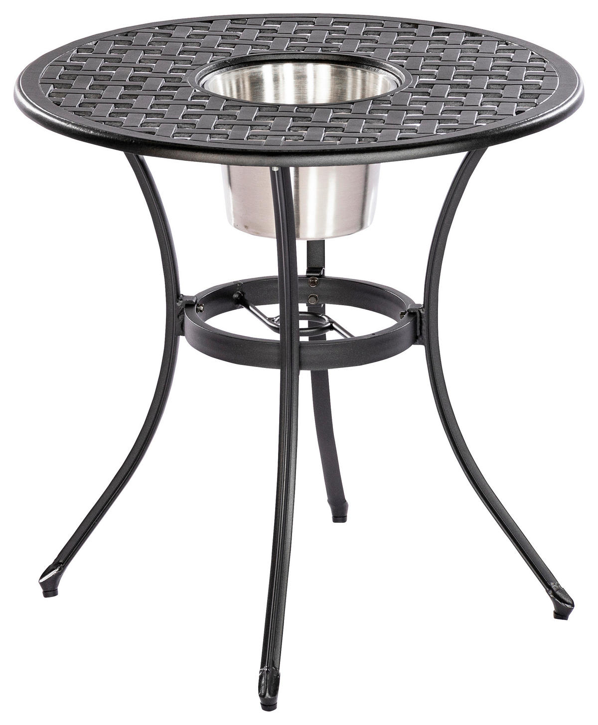 BALKONSET  5-teilig  - Graphitfarben/Grau, MODERN, Textil/Metall - Gardenson