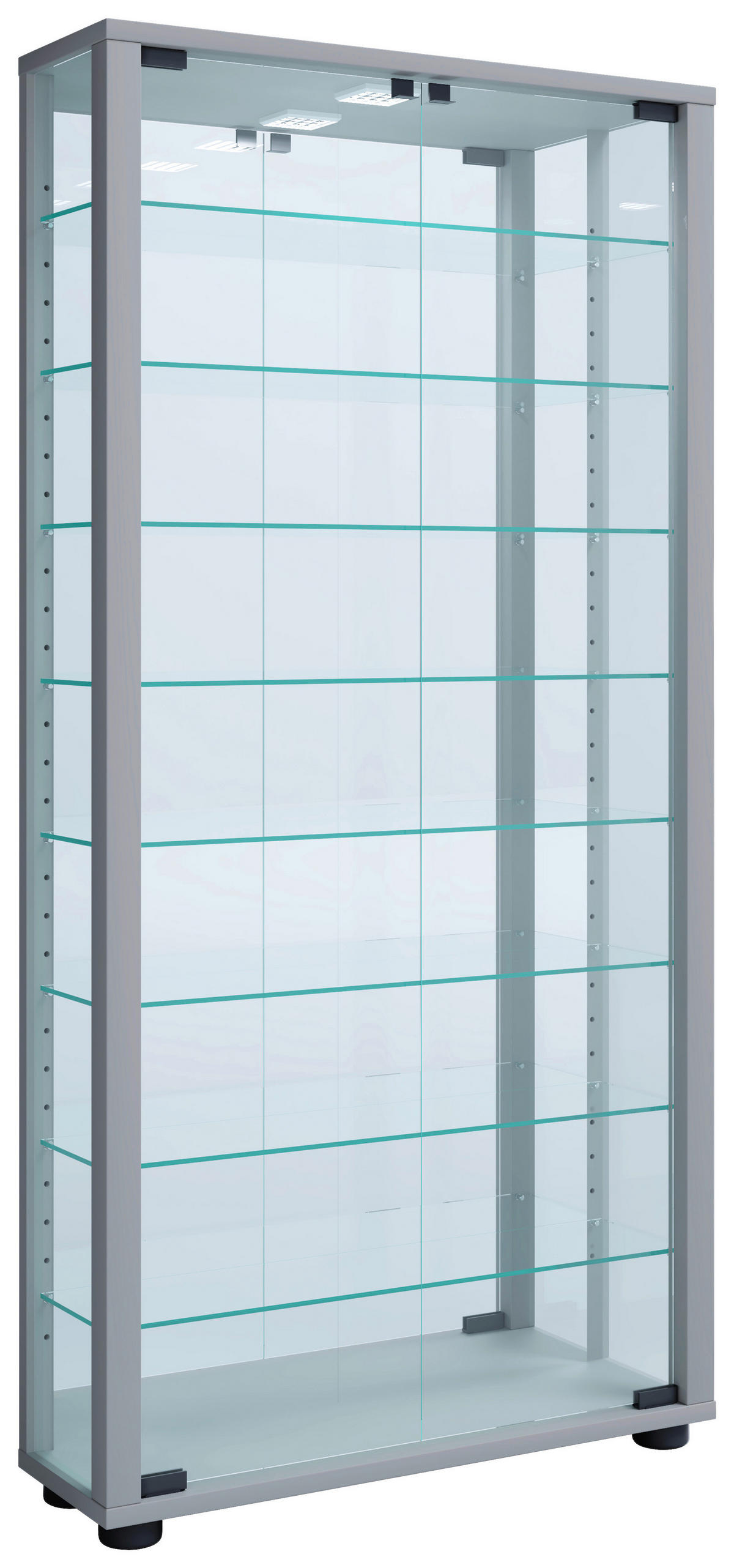 HÄNGEVITRINE in Silberfarben  - Silberfarben/Schwarz, MODERN, Glas/Holzwerkstoff (59/114,3/18cm) - MID.YOU