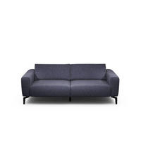 2,5-SITZER in Chenille Blau  - Blau/Schwarz, Design, Textil/Metall (220/86/86-94cm) - SENSOO