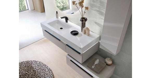 WASCHTISCHKOMBI 127 cm  - Kaschmir/Schwarz, KONVENTIONELL, Holzwerkstoff/Stein (127cm) - Dieter Knoll