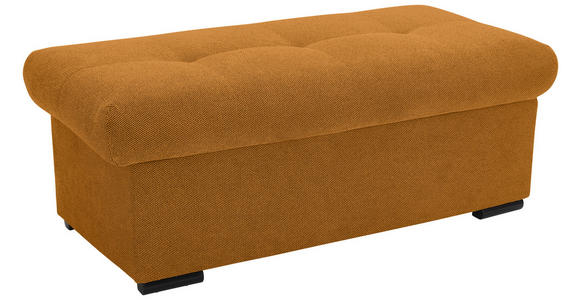 HOCKERBANK 108/42/54 cm Flachgewebe Senfgelb Kunststoff - Senfgelb/Schwarz, Design, Kunststoff/Textil (108/42/54cm) - Xora