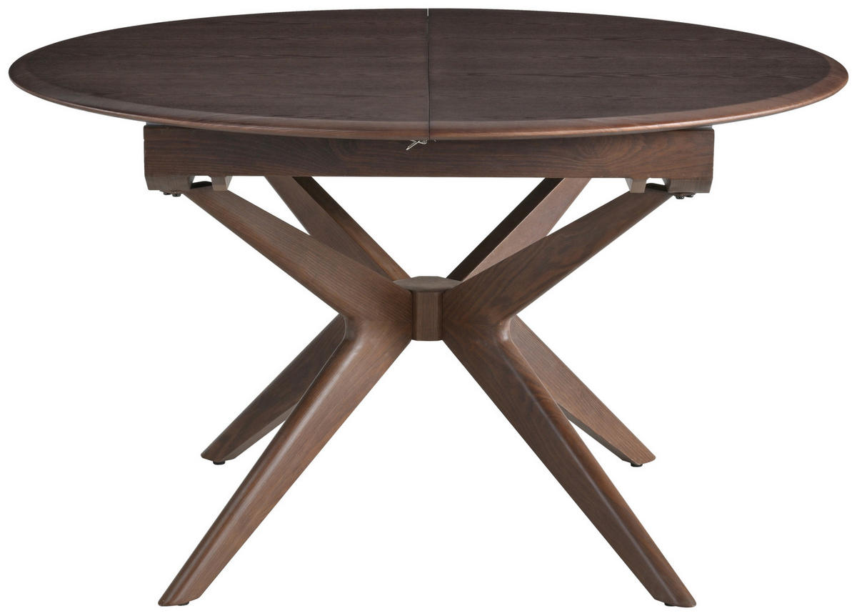 ESSTISCH 180/130/75 cm Echtholz, Nachbildung  Holz, Metall, Holzwerkstoff ausziehbar oval Walnussfarben  - Walnussfarben, MODERN, Holz/Holzwerkstoff (180/130/75cm) - MID.YOU