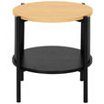 BEISTELLTISCH 44/44/44 cm Naturfarben, Schwarz rund  - Schwarz/Naturfarben, Trend, Holzwerkstoff/Metall (44/44/44cm) - Xora