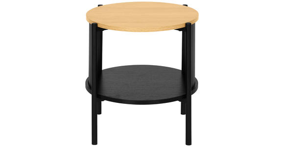 BEISTELLTISCH 44/44/44 cm Naturfarben, Schwarz rund - Schwarz/Naturfarben, Trend, Holzwerkstoff/Metall (44/44/44cm) - Xora