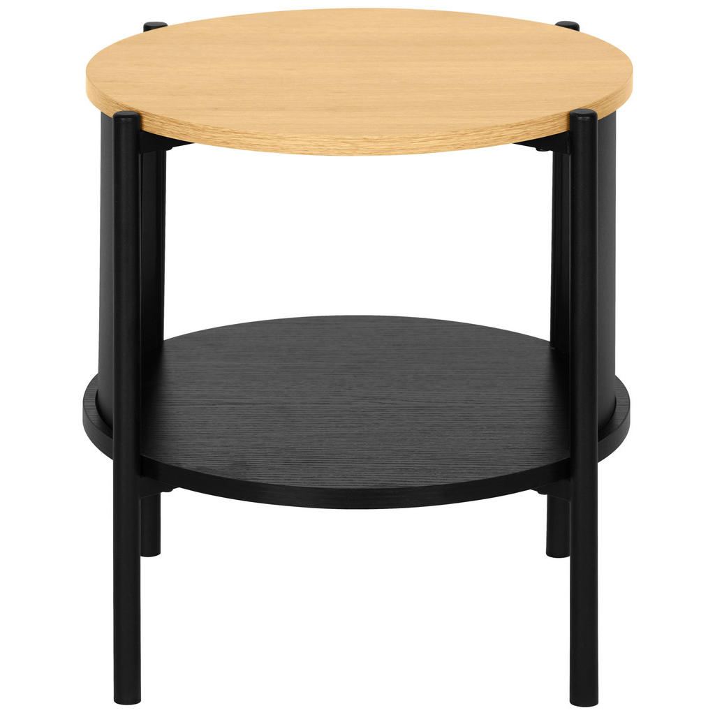 Thumbnail - Xora Beistelltisch, Natur, Schwarz, Metall, Holzwerkstoff, rund, Rundrohr, 44x44x44 cm, Wohnzimmer, Wohnzimmertische, Be...