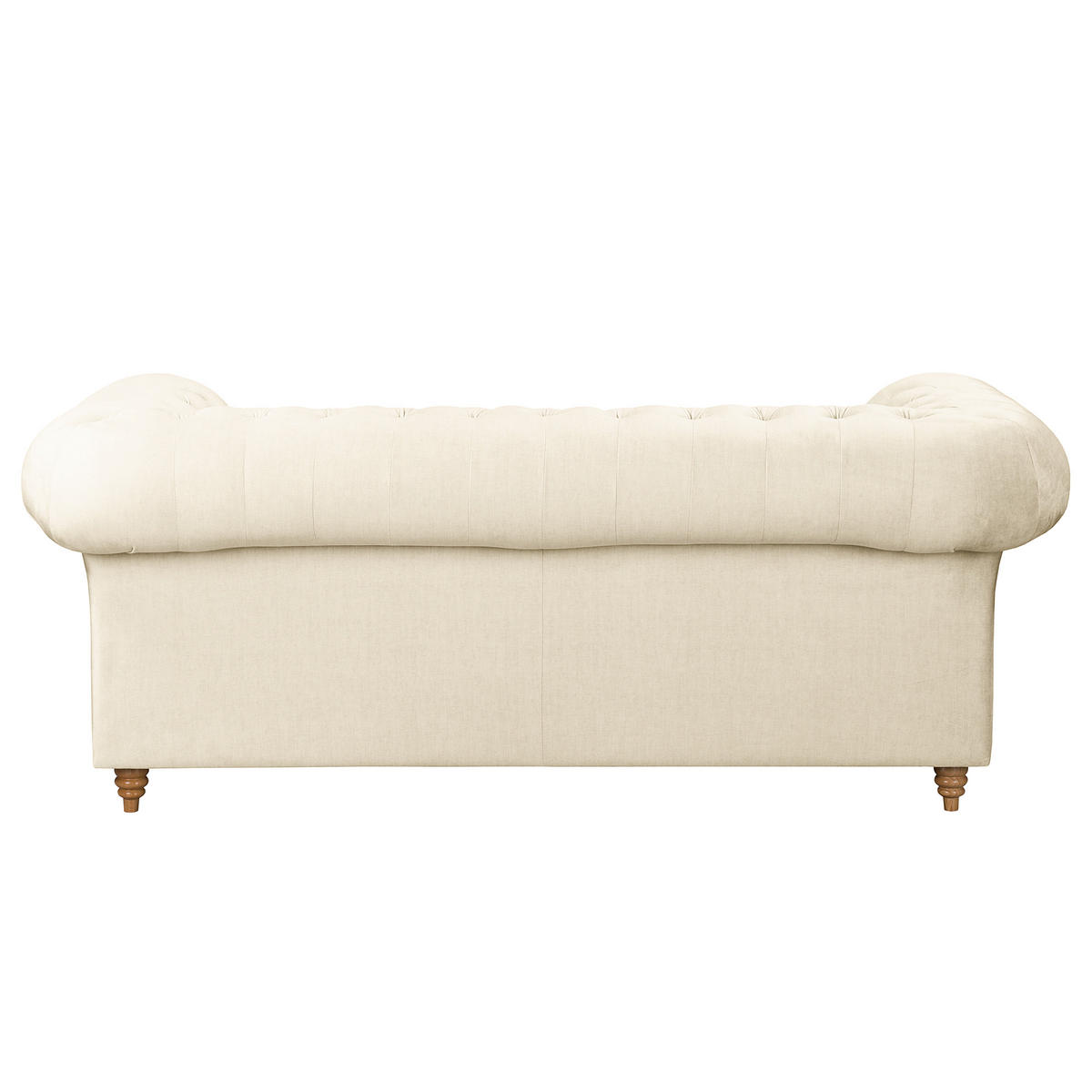 2-SITZER-SOFA Laura in Mikrofaser Creme  - Creme/Braun, Design, Holz/Textil (190/75/91cm) - P & B