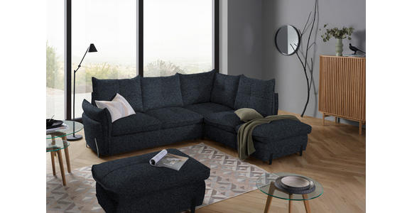 ECKSOFA in Bouclé Anthrazit  - Anthrazit/Schwarz, Design, Textil/Metall (250/220cm) - Xora