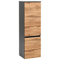 Dulap Mediu 40/130/35 cm  - argintiu/culoare lemn stejar, Konventionell, material pe bază de lemn (40/130/35cm) - Held