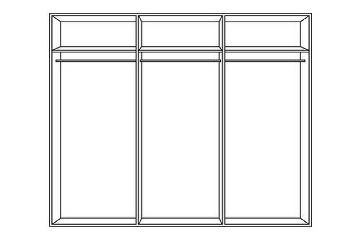 DREHTÜRENSCHRANK 303/220/59 cm 6-türig Hellbraun, Creme  - Hellbraun/Silberfarben, Design, Glas/Holzwerkstoff (303/220/59cm) - Jutzler