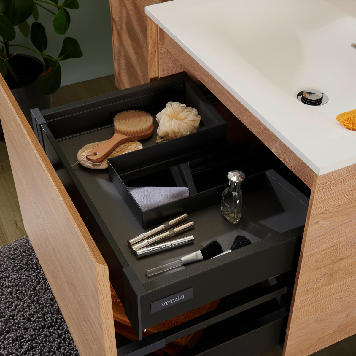 BADEZIMMER  in 60 cm  - Hellbraun/Naturfarben, KONVENTIONELL, Holzwerkstoff (60cm) - Emilio Belluti