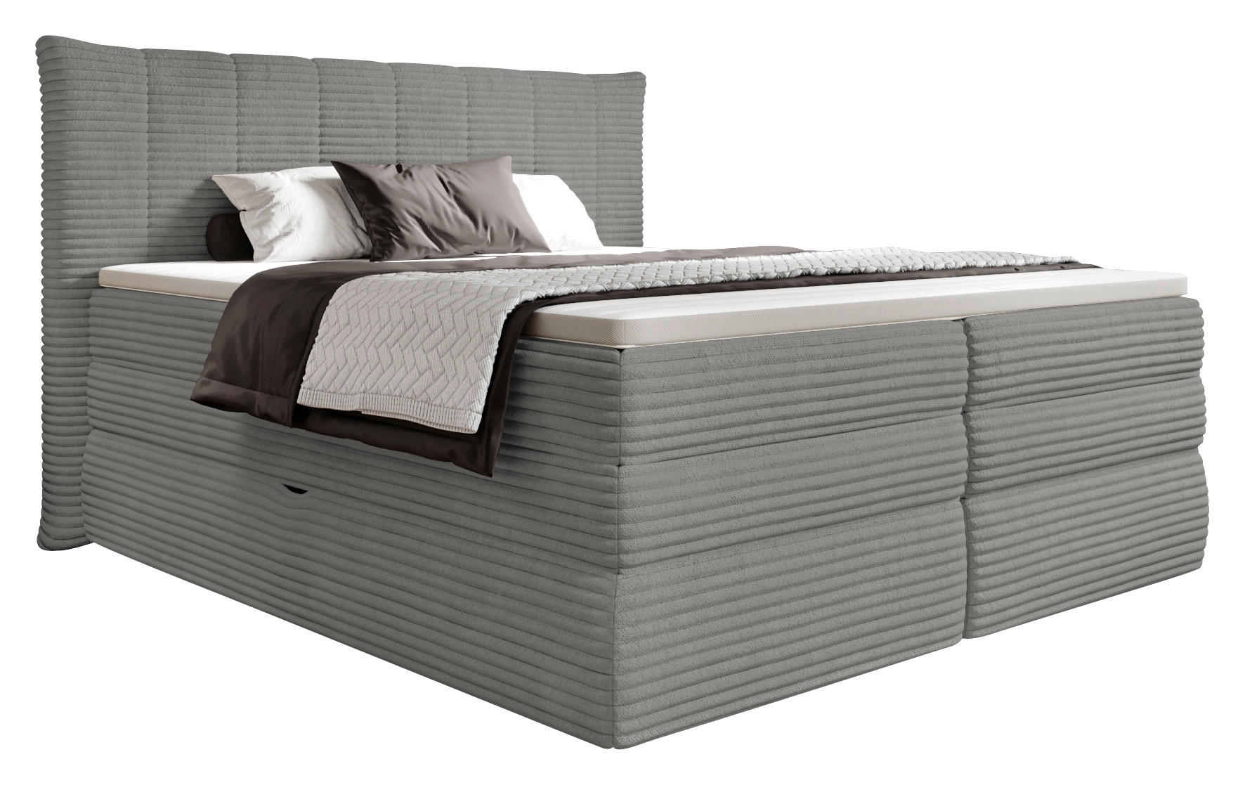 BOXSPRINGBETT 180/200 cm  in Grau  - Schwarz/Grau, Design, Kunststoff/Textil (180/200cm) - Esposa