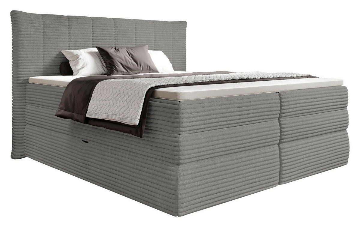 BOXSPRINGBETT 180/200 cm  in Grau  - Schwarz/Grau, Design, Kunststoff/Textil (180/200cm) - Esposa
