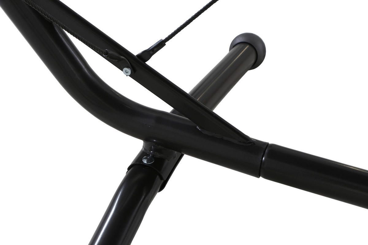 HÄNGEMATTE  - Dunkelgrau/Rot, KONVENTIONELL, Textil/Metall (105/104/305cm) - Siena Garden