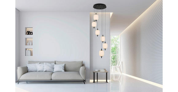 LED-HÄNGELEUCHTE 47/150 cm - Schwarz/Weiß, Trend, Kunststoff/Metall (47/150cm) - Novel