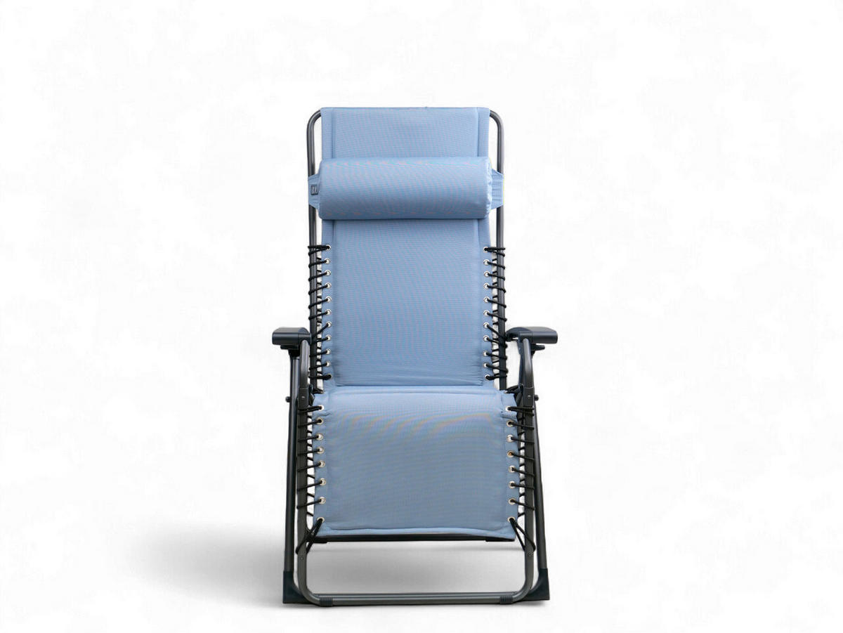 GARTEN-RELAXSESSEL 66/120/65 cm  - Blau/Anthrazit, Basics, Textil/Metall (66/120/65cm)