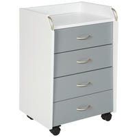 ROLLCONTAINER 40/65/36 cm  - Silberfarben/Weiß, KONVENTIONELL, Holzwerkstoff/Kunststoff (40/65/36cm) - MID.YOU