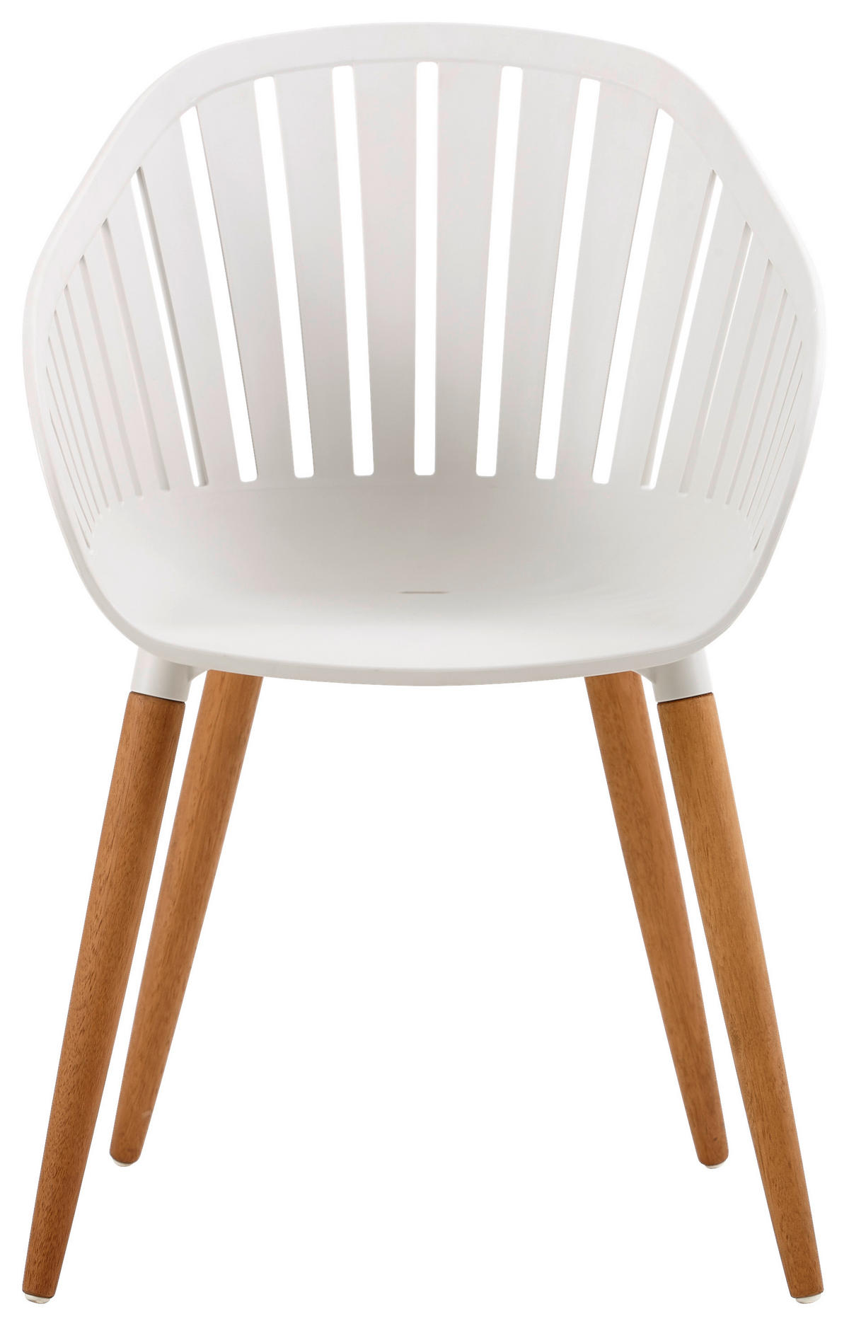 GARTENSESSEL Kunststoff Naturfarben, Weiss  - Weiss/Naturfarben, Natur, Holz/Kunststoff (55/80cm) - Ambia Garden